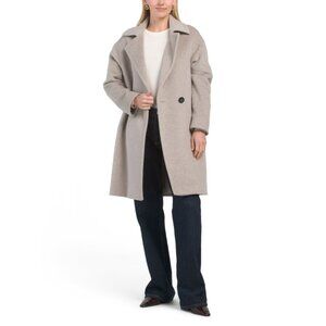 ICONS BY CINZIA ROCCA Beige Wool Blend Long Sleeve Coat